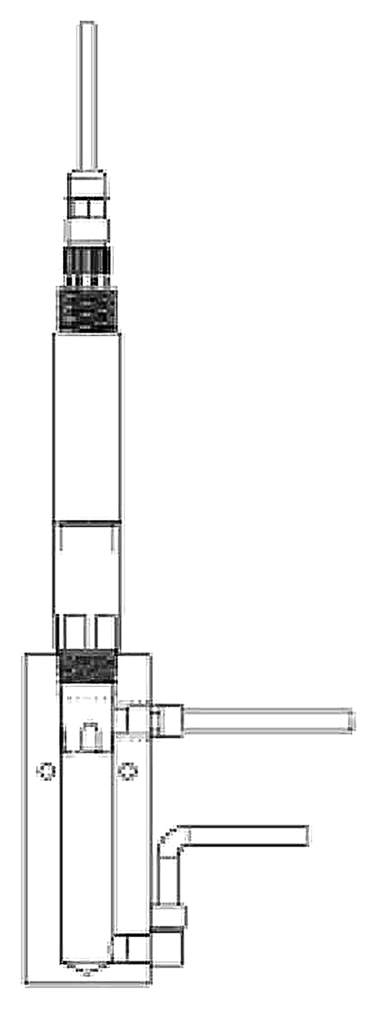 The CLA01 mounted in a flow-through fitting, with the water passing in front of the measuring cell
